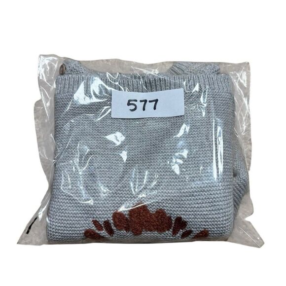 Carters Baby Gray 3D Knitted Lion Jungle Retro Modern Knit Sweater Size 18M - Picture 7 of 7